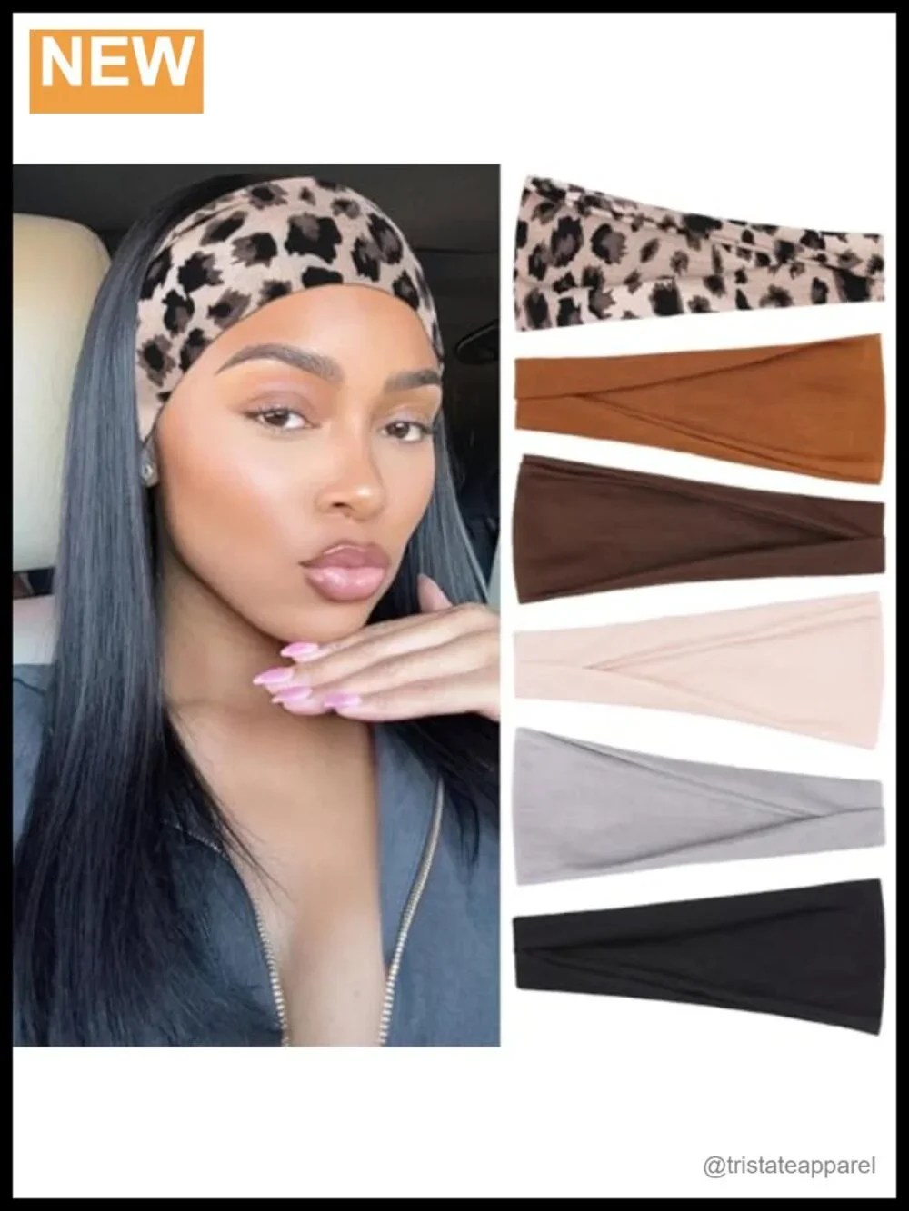 6 Pack Wide Stretchy Cotton Polyester Blend Headbands for Women Non Slip